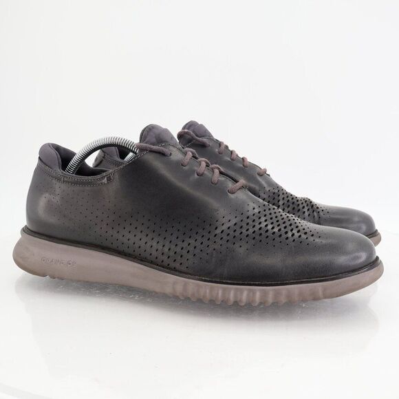 Cole Haan Men\'s Zerogrand Sneaker Size 11 Laser Wingtip Gray Oxford Leather Shoe main image 4